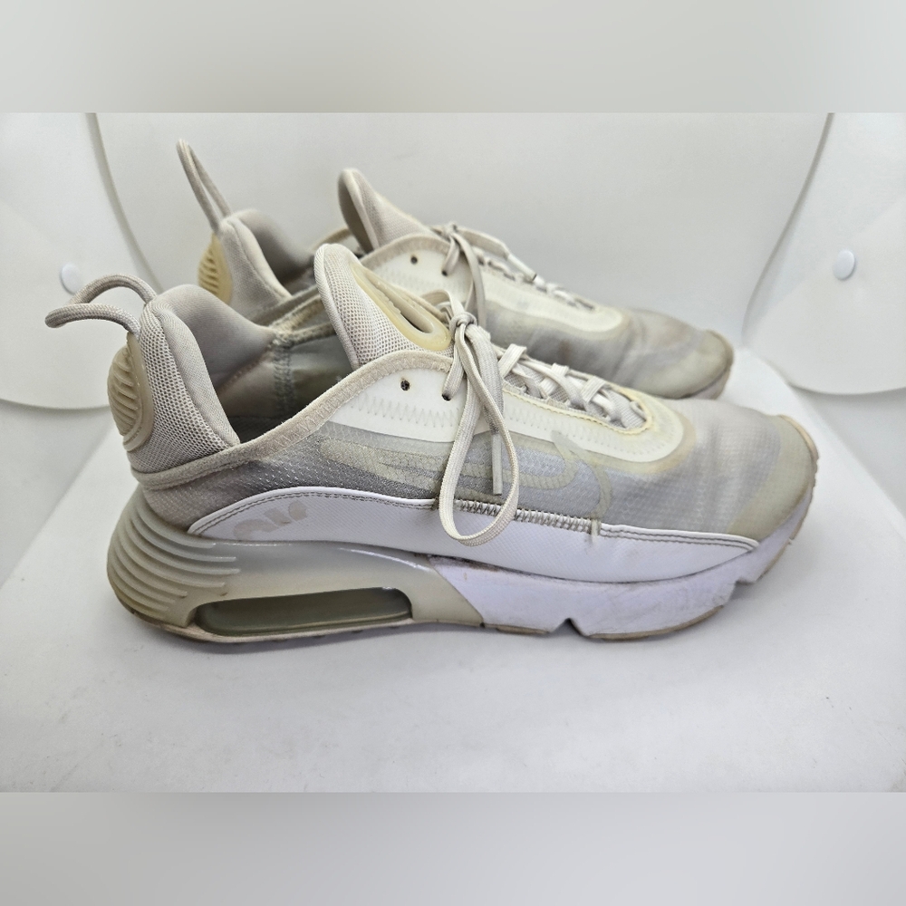Nike Air Max 2090 Shoes Mens 8.5 Triple White Running Athletic Training Sneakers